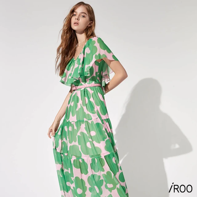 iROO 彩色幾何方塊印花洋裝好評推薦