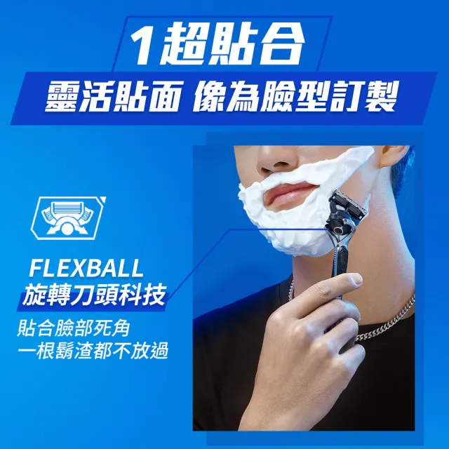 【Gillette 吉列】小黑磚無感系列旅行盒套組-1磁吸刀座1旅行盒1刀架5刀頭 (手動刮鬍刀/零死角刮淨)