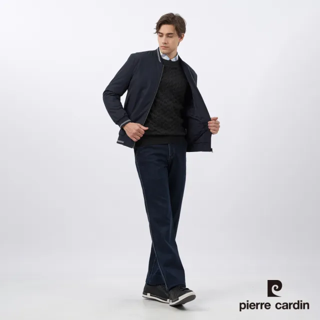 【pierre cardin 皮爾卡登】男款 都會休閒棒球領鋪棉外套-深藍色(5235763-38)