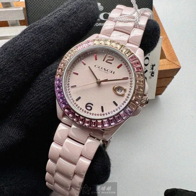 【COACH】COACH蔻馳女錶型號CH00161(粉紅錶面粉紅錶殼粉紅陶瓷錶帶款)