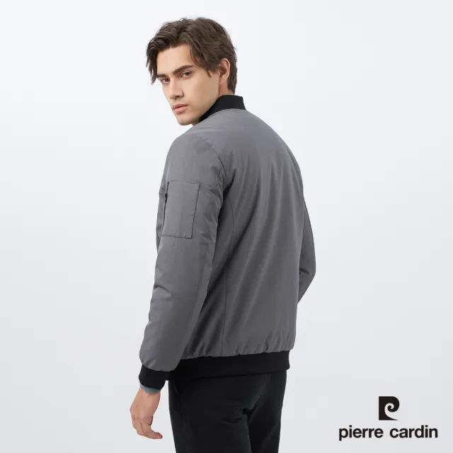 【pierre cardin 皮爾卡登】男款 都會休閒棒球領鋪棉外套-灰色(5235764-96)
