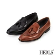 【HERLS】男鞋系列-全真皮裙飾流蘇樂福鞋(栗棕色)