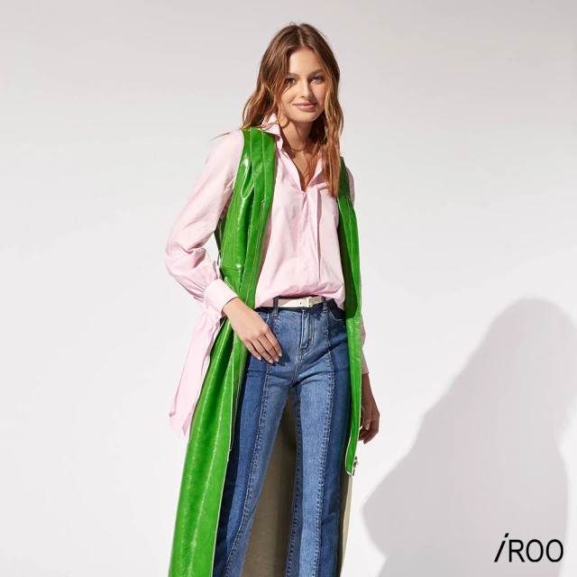 iROO 挖背紐結寬版上衣評價推薦