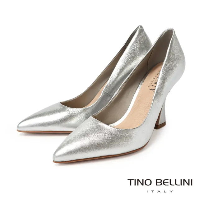 【TINO BELLINI 貝里尼】巴西進口金屬色素面酒杯跟鞋FSEV004(銀色)