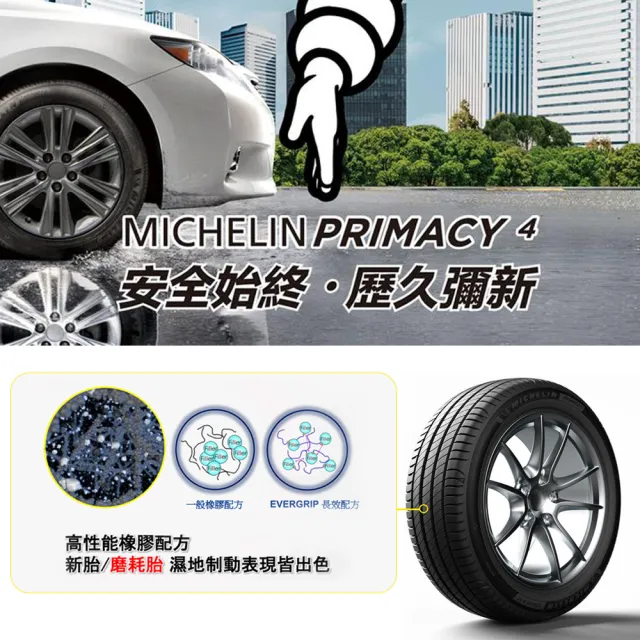 【Michelin 米其林】輪胎米其林PRIMACY 4-2255517吋_225/55/17_二入組(車麗屋)