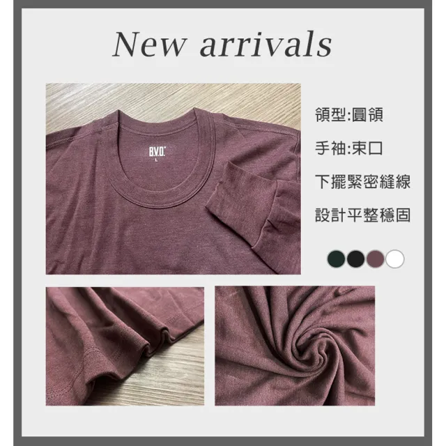 【BVD】4件組棉絨保暖圓領長袖衫(恆溫 蓄暖 柔軟)