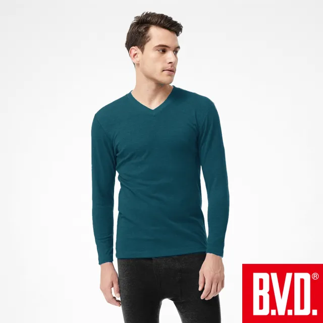 【BVD】2件組棉絨保暖V領長袖衫(恆溫 蓄暖 柔軟)