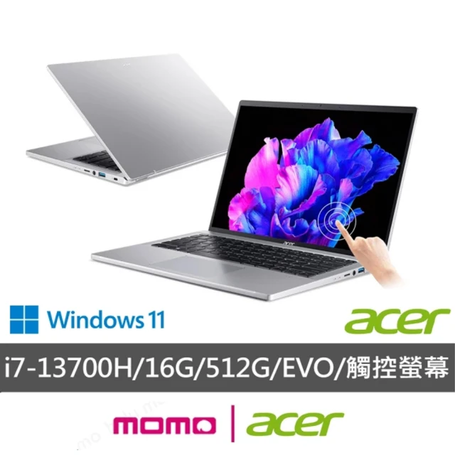 Acer 宏碁 14吋13代i7觸控輕薄效能筆電(Swift Go/EVO/i7-13700H/16G/512G/W11)