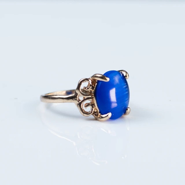 KATE 銀飾 個性寬版藍光天然拉長石純銀戒指(拉長石/拉長