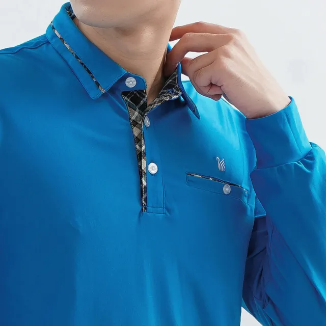 【遊遍天下】男款抗UV防曬涼感吸濕排汗機能長袖POLO衫GL1015多色(M-5L)
