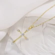 【Angel】虔誠基督十字架水鑽鎖骨項鍊(3色可選)