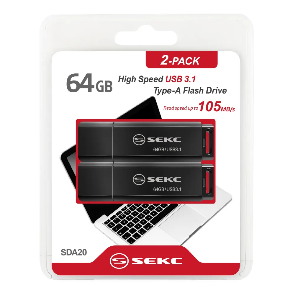 【SEKC】64GB USB 3.1 SDA20 高速隨身碟-兩入裝(SDA202P64G)