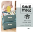【樂邦】棉麻掀蓋式收納箱-大款/2入(整理箱 置物箱 衣物 衣櫥 收納盒)