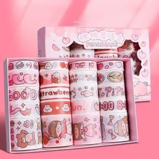 少女粉紅小兔紙膠帶20入禮盒裝(可愛造型 手作 手工 手帳貼紙 和紙 卡通 筆記本 文具用品 學生 禮物)