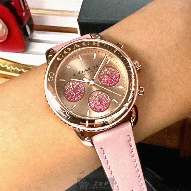 【COACH】COACH蔻馳女錶型號CH00172(玫瑰金色錶面玫瑰金錶殼粉紅真皮皮革錶帶款)
