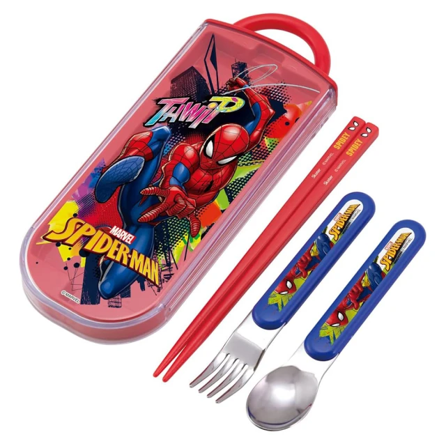 【Skater】Marvel 漫威 滑蓋式環保餐具三件組 蜘蛛人(餐具雜貨)