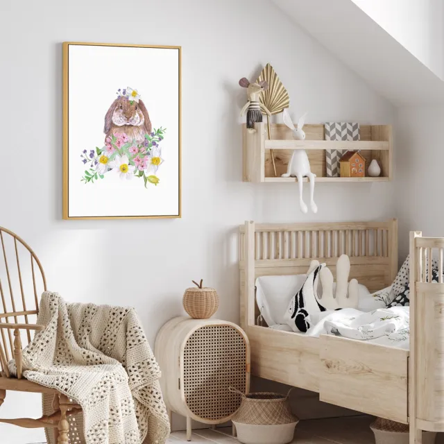 菠蘿選畫所】可愛療癒兔子插畫掛畫- 42x60cm(舒壓兔子房間裝飾畫