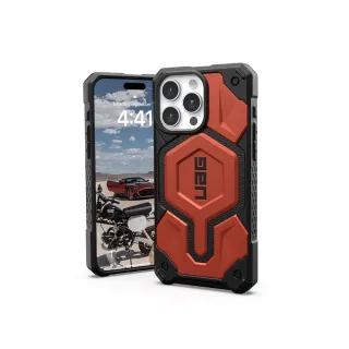 【UAG】iPhone 15 Pro Max 磁吸式頂級版耐衝擊保護殼（按鍵式）-橘(支援MagSafe功能)