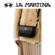 【LA MARTINA】義大利原裝進口 頂級金標素面皮革肩背包 LMBA01124T(黑色)