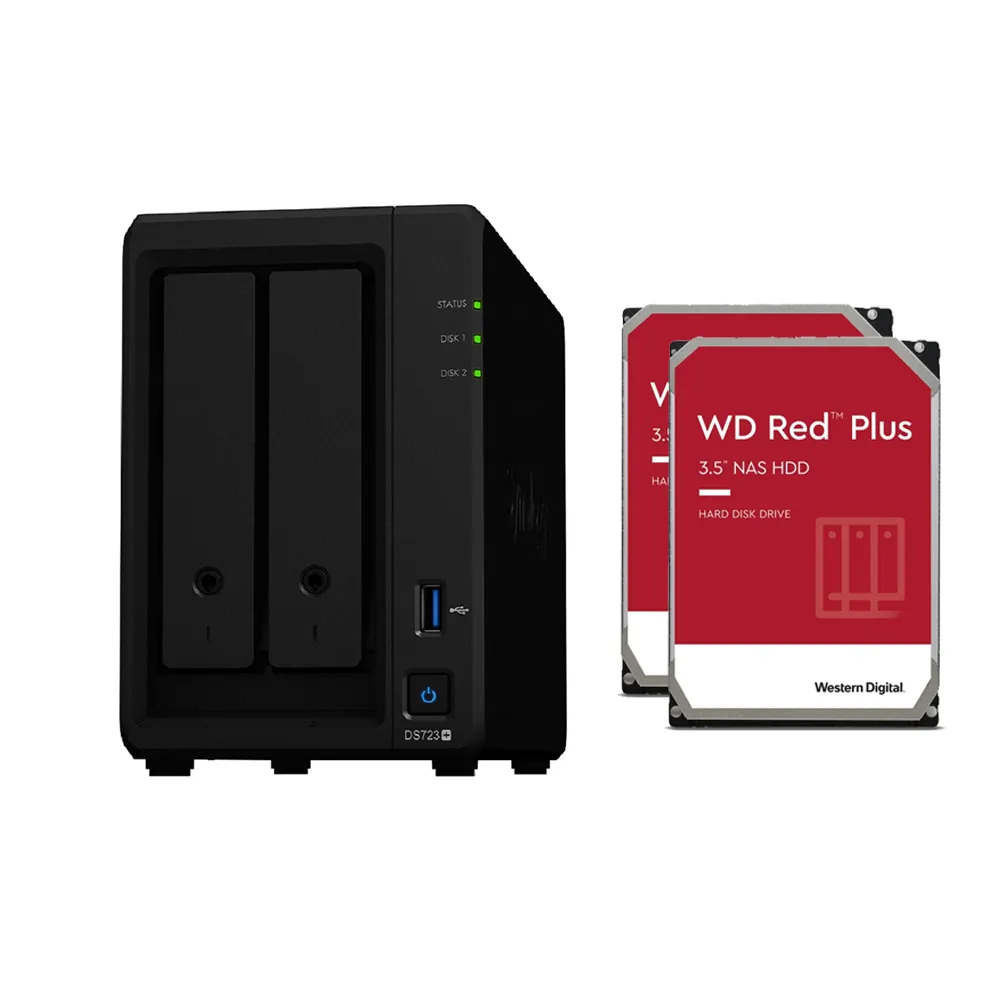 【Synology 群暉科技】搭WD 4TB x2 ★ DS723+ 2bay NAS 網路儲存伺服器