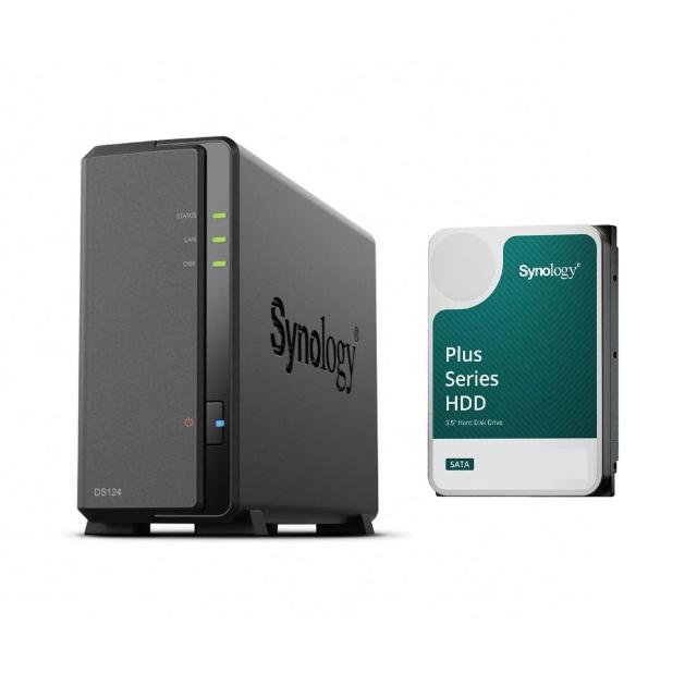 【Synology 群暉科技】搭 6TB x1 ★ DS124 1Bay NAS 網路儲存伺服器(HAT3300)