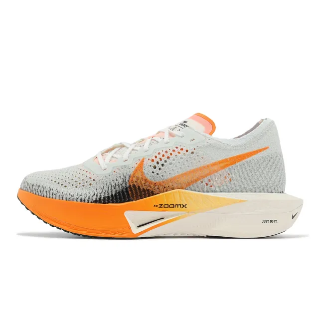 【NIKE 耐吉】競速跑鞋 ZoomX Vaporfly Next% 3 男鞋 白 橘 碳板 運動鞋(FV3633-081)