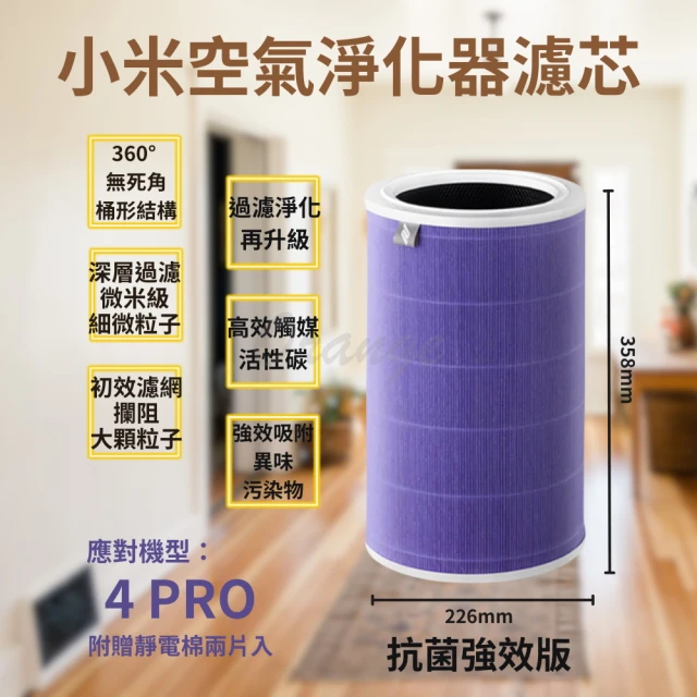 小米小米 淨生活 小米空氣清淨機 4PRO 濾芯(抗菌版 HEPA 濾心 濾網 小米空氣淨化器)