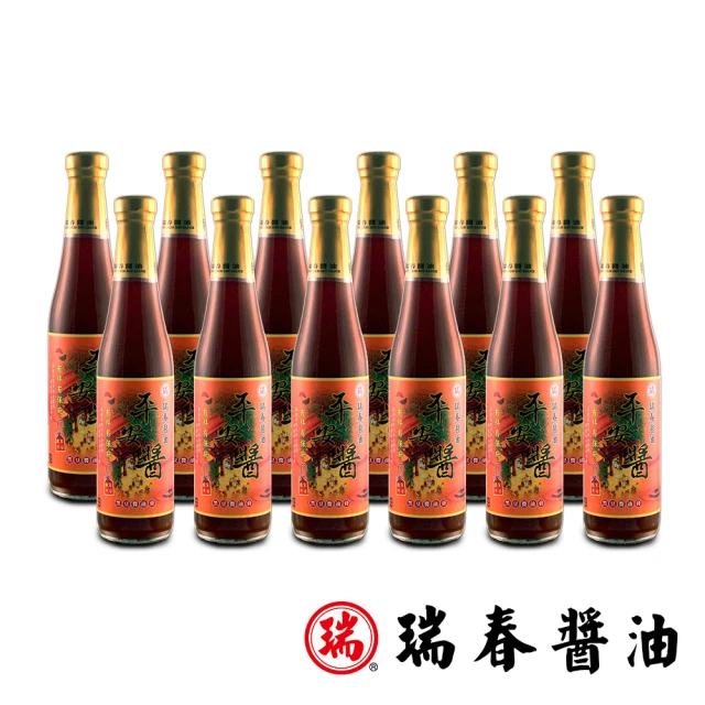 瑞春醬油 平安醬黑豆油膏420mlx12瓶(黑豆純釀造)