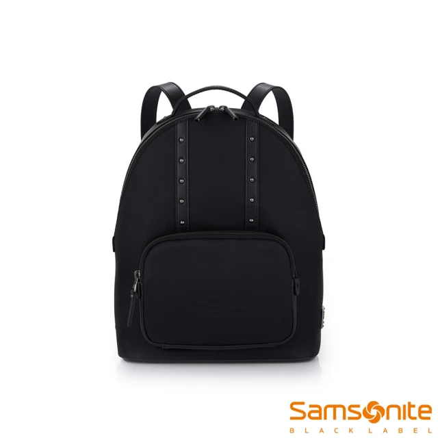 Samsonite 新秀麗 Black Lable RE.CLASSIC 黑標高級時尚鉚釘牛皮後背包(黑色)