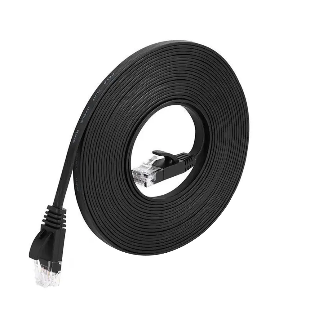 Cat6 純銅線芯抗干擾 飆速千兆網路工程級扁線(8M)