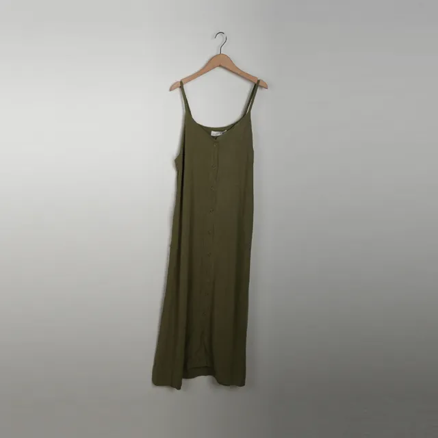 【Dailo】棉麻透氣簡約無袖長洋裝(藍 黑 綠/魅力商品)