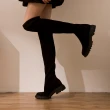 【FAIR LADY】軟實力  時髦彈力布增高膝上靴(黑、7A2787)