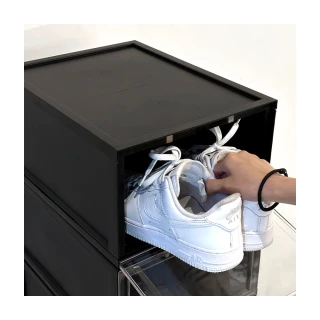 【撥撥的架子】1入 居家磁吸式鞋盒 正開鞋盒 收納盒 收藏品展示盒 掀蓋式(一入磁吸鞋盒)