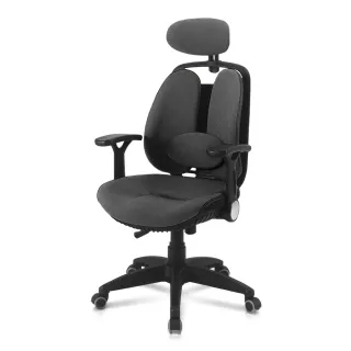 【DonQuiXoTe】韓國原裝Grandeur雙背透氣坐墊人體工學椅灰(人體工學椅)