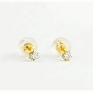 【me.luxe】K10鑽石6分6爪鑲耳環(日本輕珠寶網路銷售NO.1)