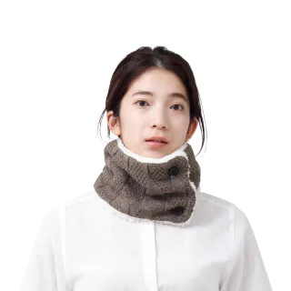 【日本AUBE】2way鈕釦式超保暖針織圍脖(圍巾 披肩 交換禮物)