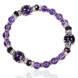 【A1寶石】強力吸金-晶鑽紫水晶-開運招財必備手鍊