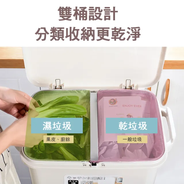 【isona】42L 三層單蓋垃圾桶 腳踏式按壓 分類垃圾桶(垃圾桶)