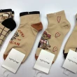 【Socks Form 襪子瘋】5雙組-網紅小熊100%純棉日系棉質短襪(踝襪/棉襪/船型襪/女襪)