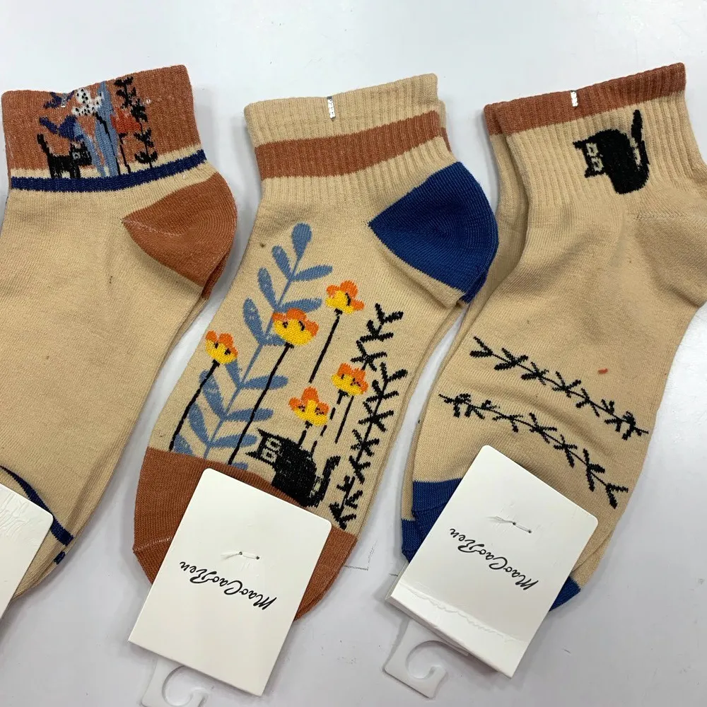 【Socks Form 襪子瘋】5雙組-森林童話100%純棉日系短襪(踝襪/棉襪/船型襪/女襪)