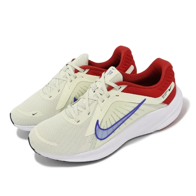 NIKE 耐吉 慢跑鞋 Quest 5 男鞋 米黃 藍 紅 運動鞋 網布 緩震 路跑(DD0204-009)