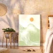 【菠蘿選畫所】山海油畫風景抽象畫-42x60cm(現代抽象風景裝飾畫 /居家佈置/招金色山水聯畫組合)