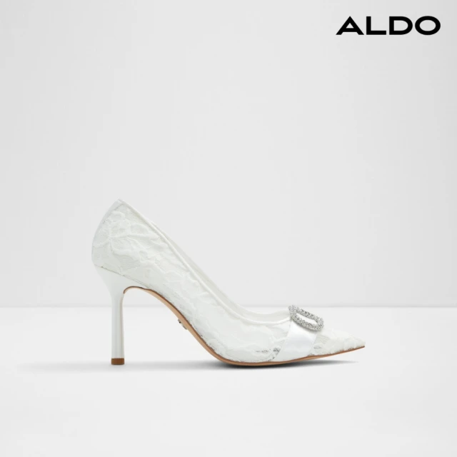ALDO CAVETTA-性感女神尖頭水鑽高跟鞋(白色)