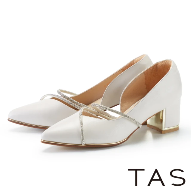 TAS 線條造型真皮綁帶厚底短靴(淺可可)優惠推薦
