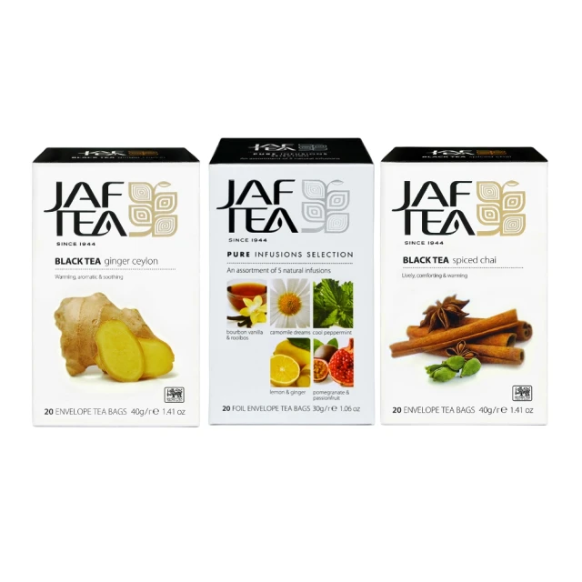 【JAF TEA】存粹草本/草本紅茶精選保鮮茶包優惠組3盒入(天然草本首選7風味60茶包)