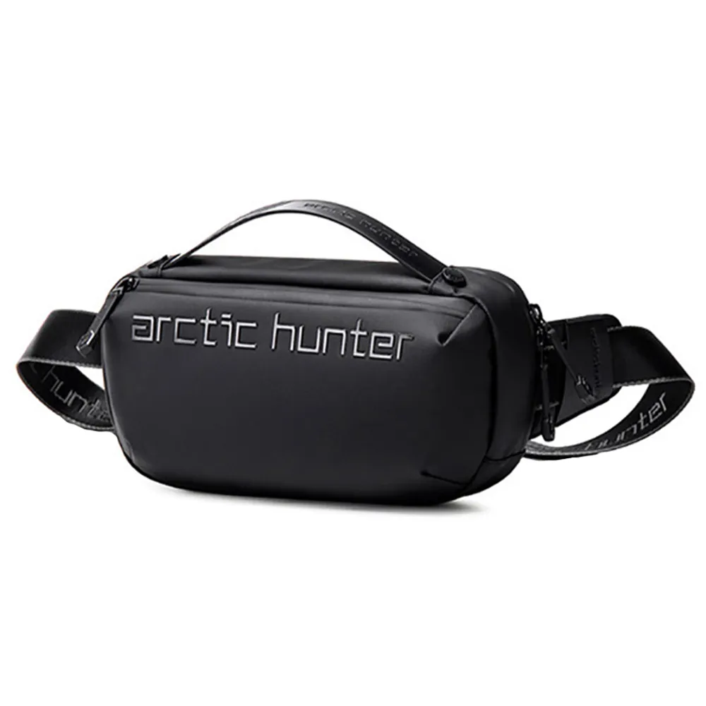【Arctic Hunter】AH北極獵人時尚潮流手提單肩胸包(黑色)