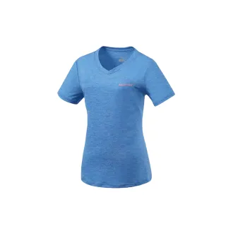 【Mountneer 山林】女抗UV透氣V領上衣-藍色-41P58-75(t恤/女裝/上衣/休閒上衣)