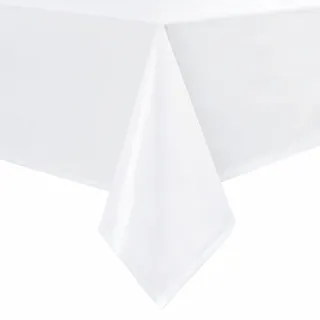 【AHOYE】緞面防皺桌巾 145*200cm 白色(餐桌巾 餐桌布 桌布)