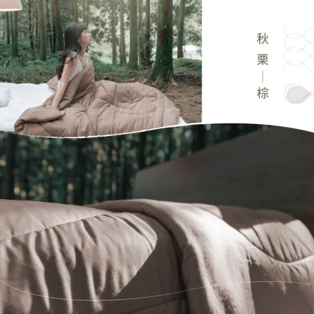 【LoveFu】月眠枕基本款 + 森呼吸永衡被-秋栗棕x單人5尺(MOMO獨家組合)