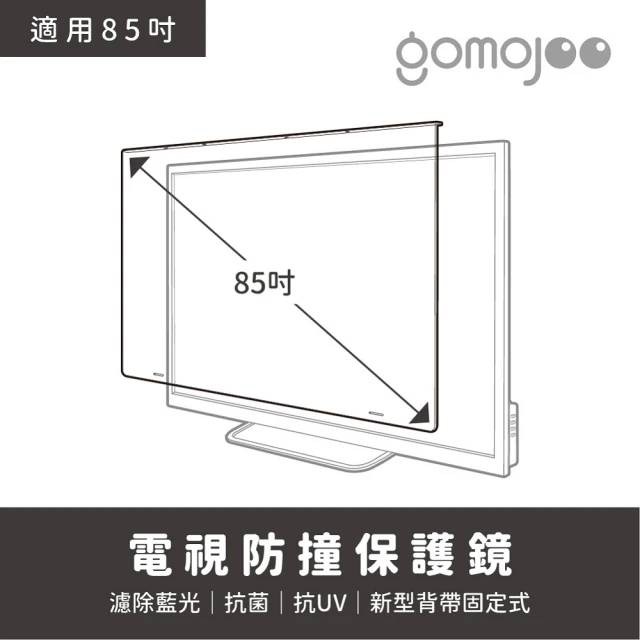 【gomojoo】85吋電視防撞保護鏡(背帶固定式 減少藍光 台灣製造)